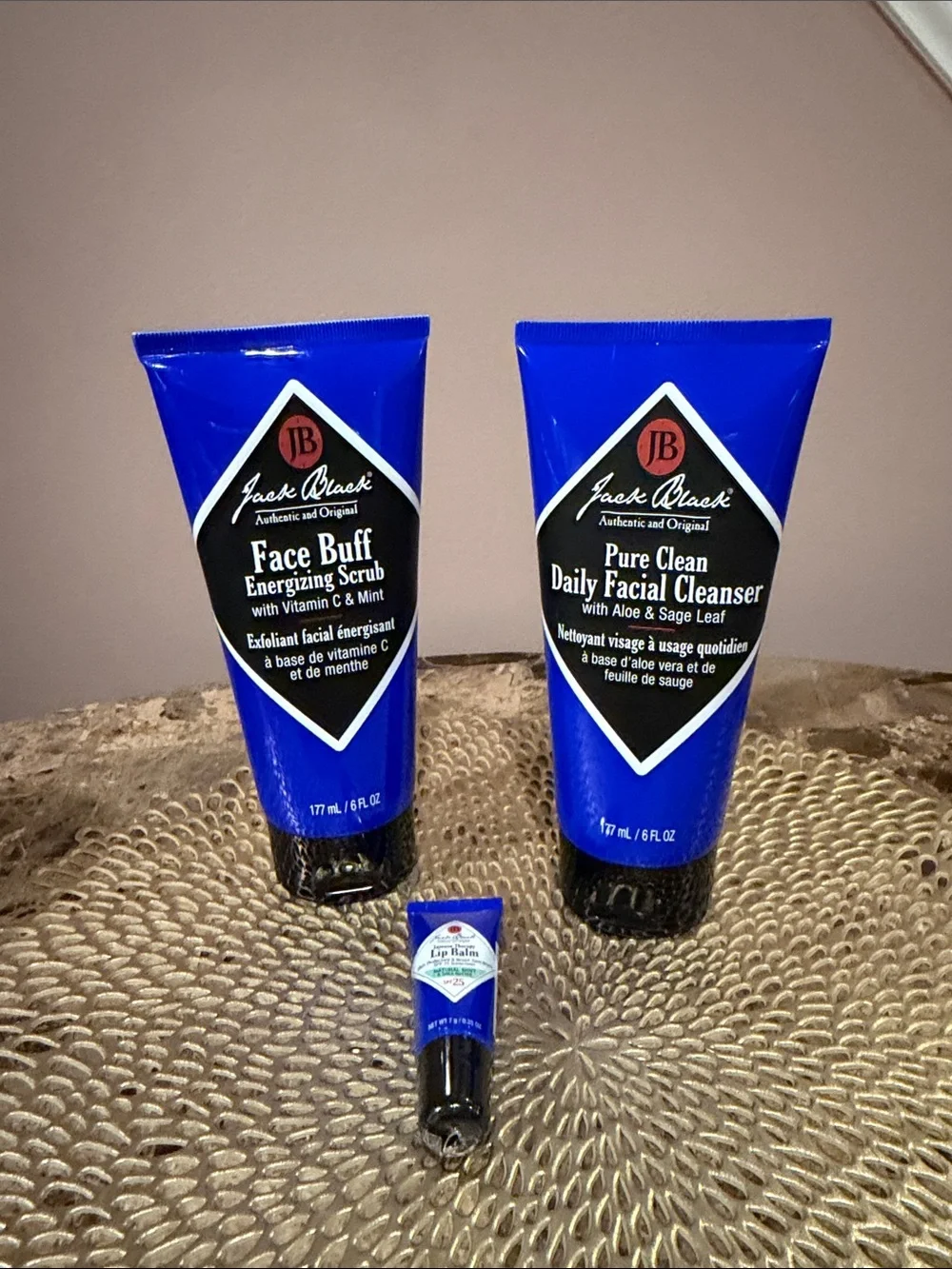 Jack Black Set/3 Bundle, Facial Cleanser, Face Buff, & Lip Balm